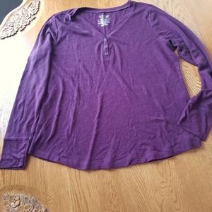 Time and Tru XXXL 22 Long Sleeve Maroon Thermal Top